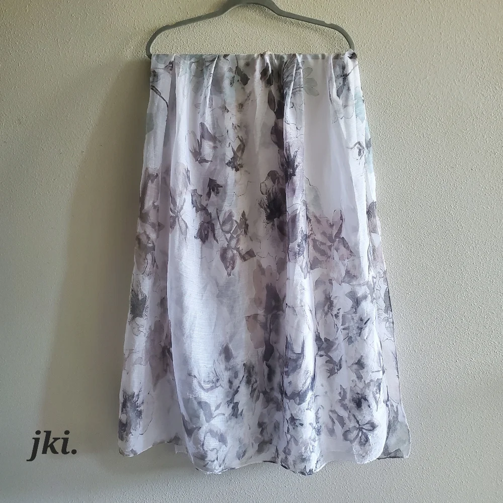 Women's Scarf Floral Sheer Lavender